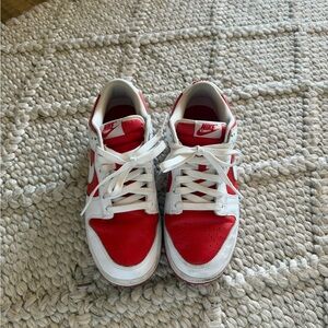 Nike Red and White Dunks